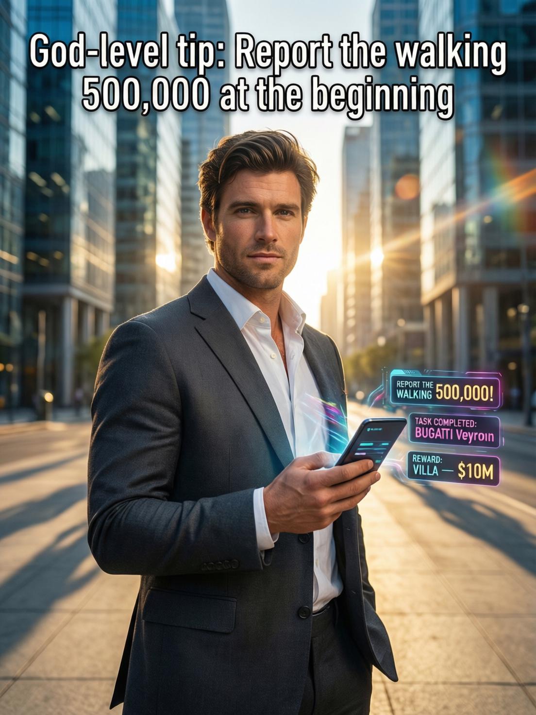 God-level tip: Report the walking 500,000 at the beginning cover