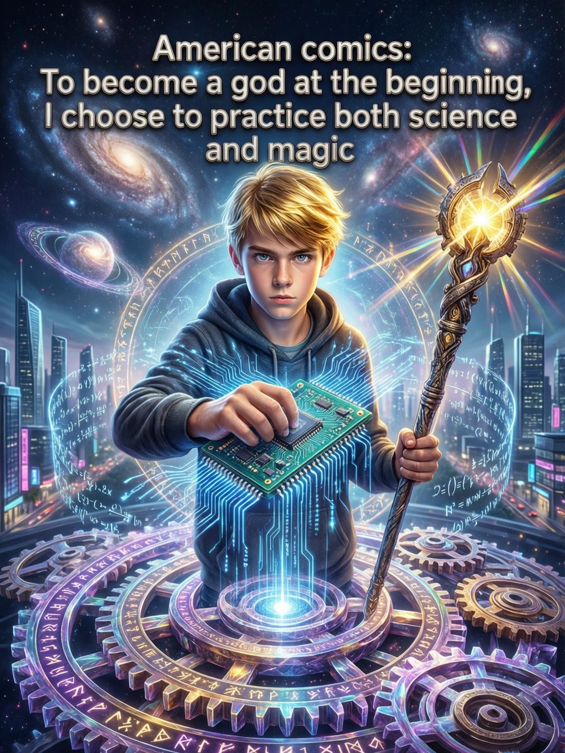 American comics: To become a god at the beginning, I choose to practice both science and magic cover