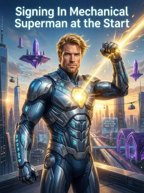 Signing In Mechanical Superman at the Start cover