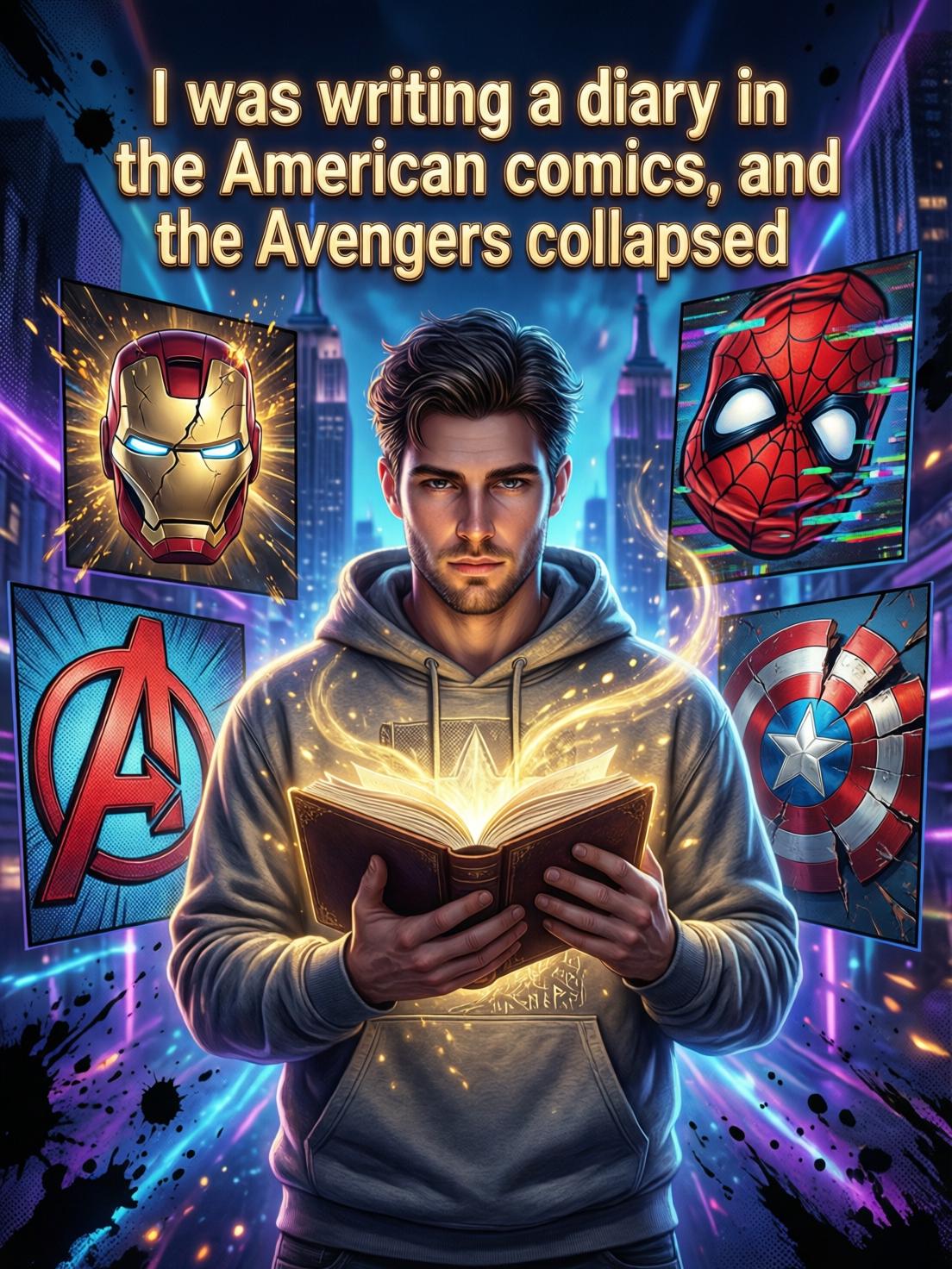 I was writing a diary in the American comics, and the Avengers collapsed cover