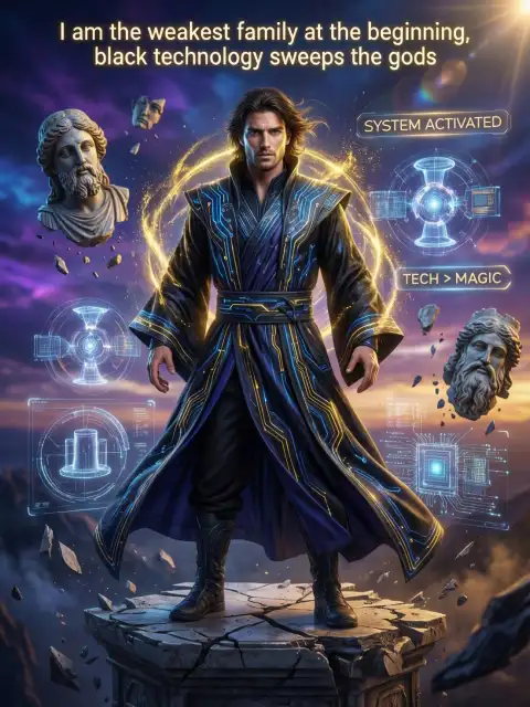I am the weakest family at the beginning, black technology sweeps the gods cover