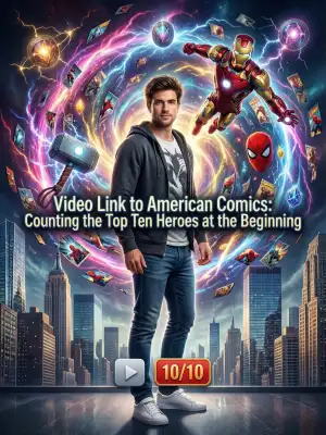 Video link to American comics, counting the top ten heroes at the beginning cover