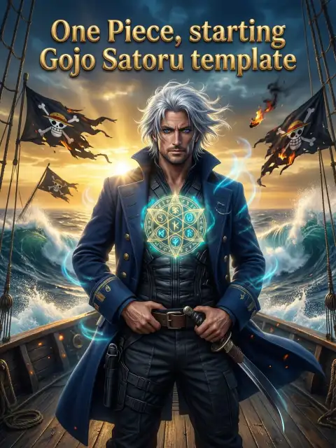 One Piece, starting Gojo Satoru template cover