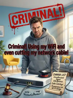 Criminal! Using my WiFi and even cutting my network cable! cover