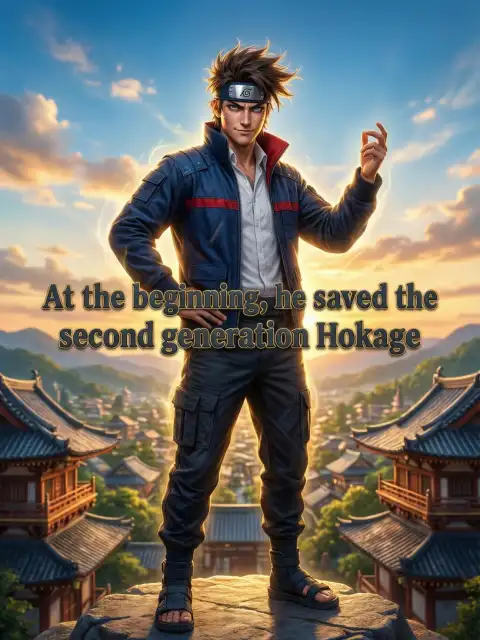 At the beginning, he saved the second generation Hokage cover