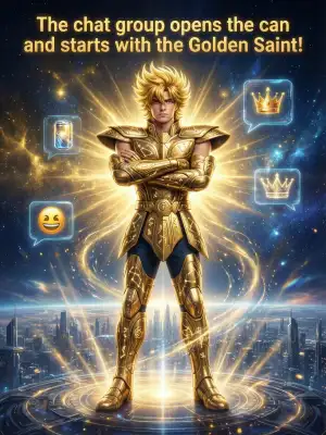 The chat group opens the can and starts with the Golden Saint! cover