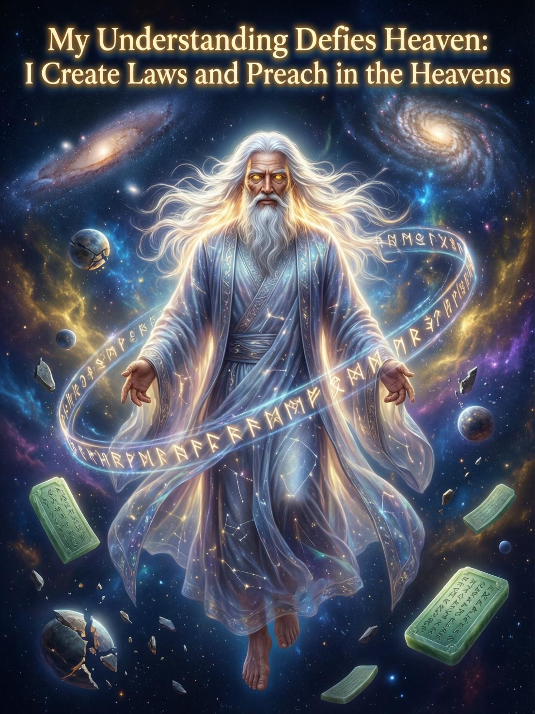 My understanding defies heaven: I create laws and preach in the heavens cover