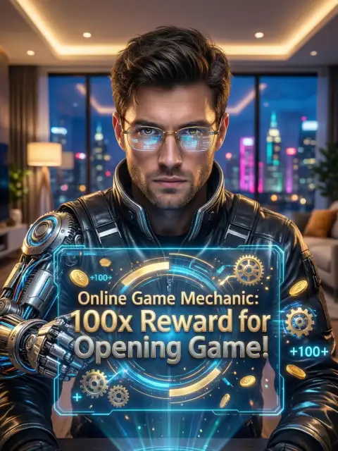 Online Game Mechanic: 100 times reward for opening game! cover
