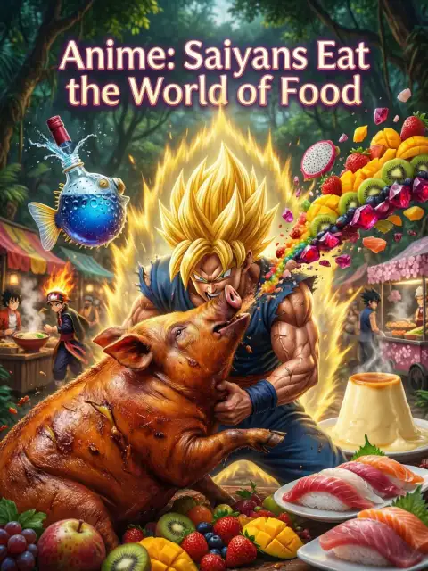 Anime: Saiyans eat the world of food cover