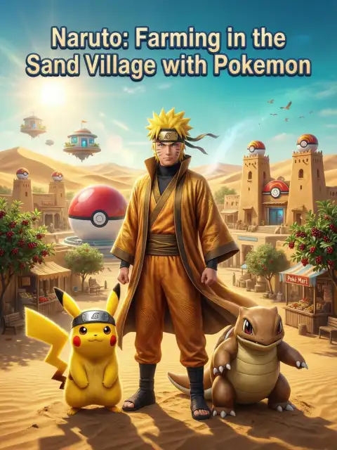 Naruto: Farming in the Sand Village with Pokémon cover