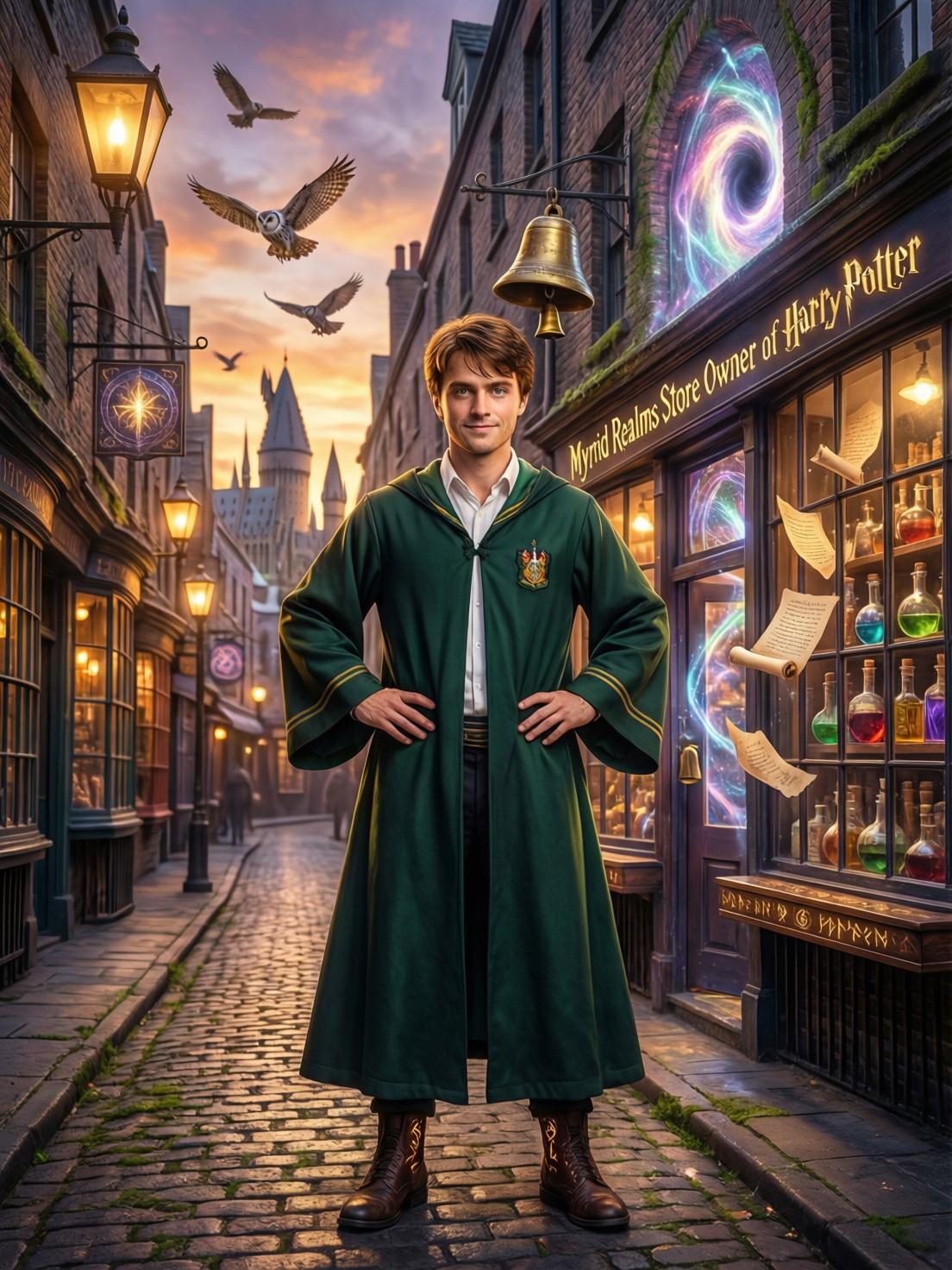 Myriad Realms Store Owner of Harry Potter cover