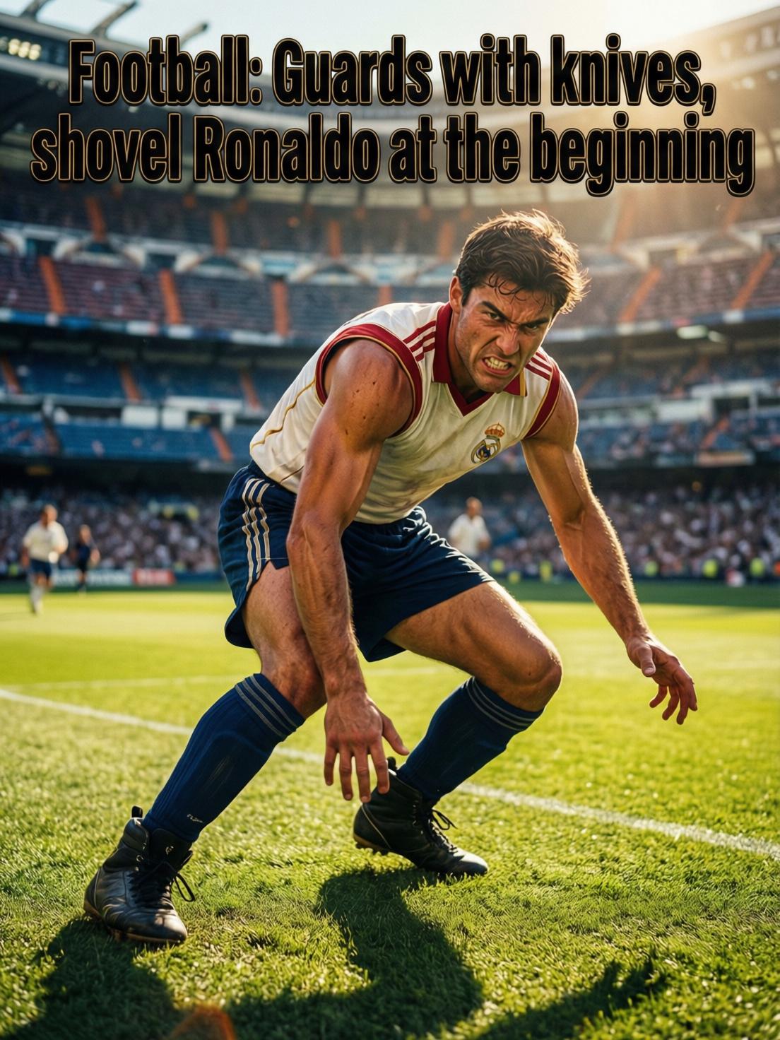 Football: Guards with knives, shovel Ronaldo at the beginning cover