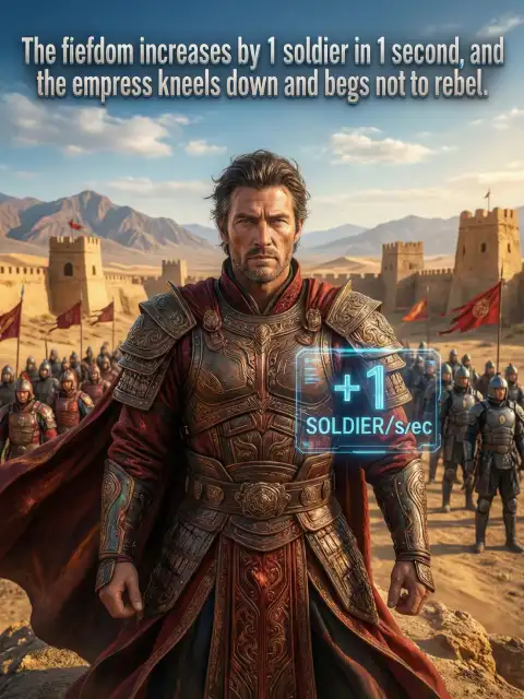 The fiefdom increases by 1 soldier in 1 second, and the empress kneels down and begs not to rebel cover