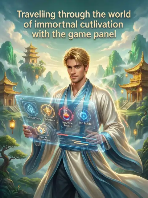 Traveling through the world of immortal cultivation with the game panel cover