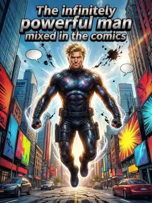 The infinitely powerful man mixed in the comics cover