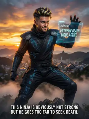 This ninja is obviously not strong but he goes too far to seek death. cover