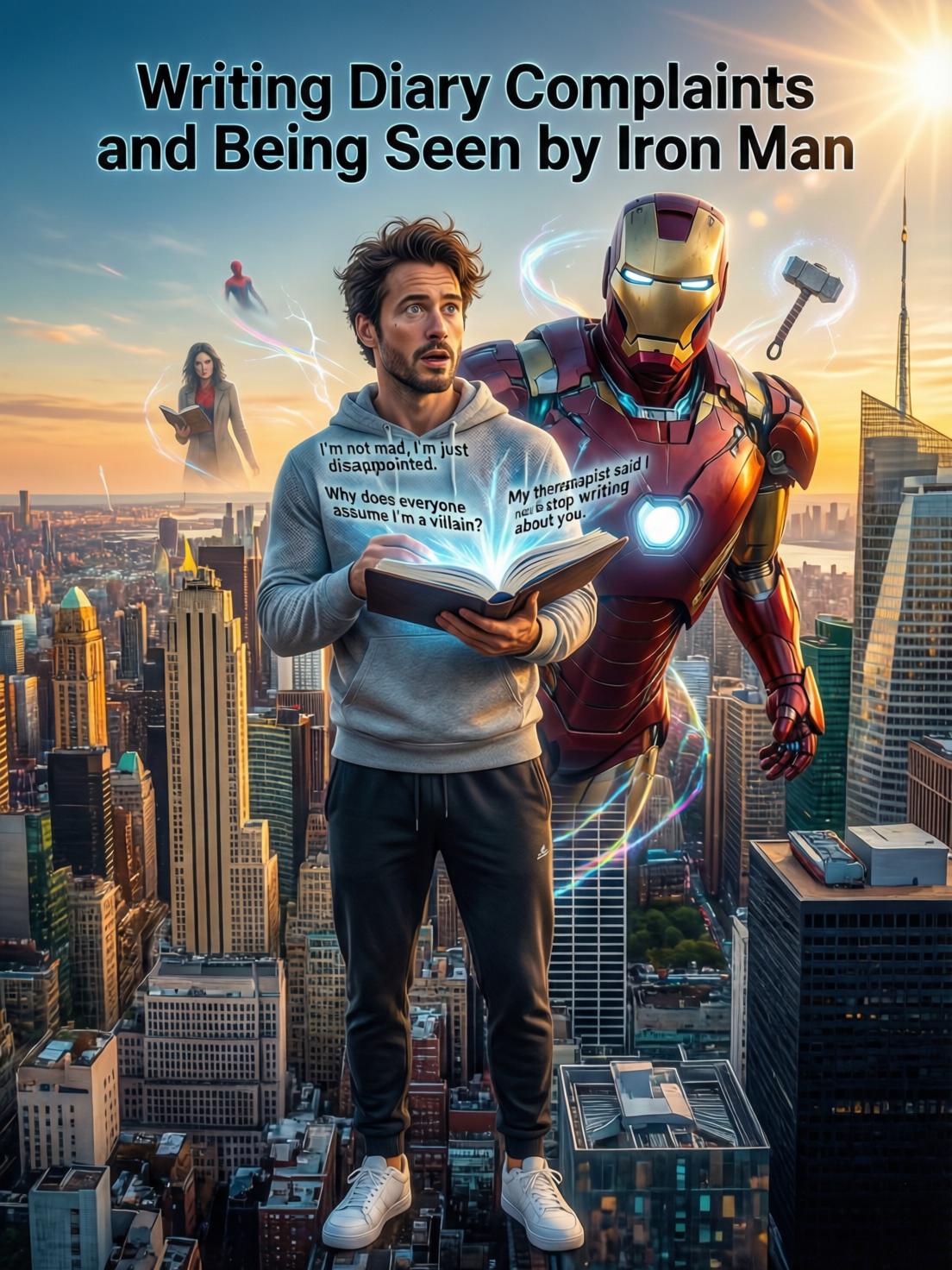 Writing diary complaints and being seen by Iron Man cover