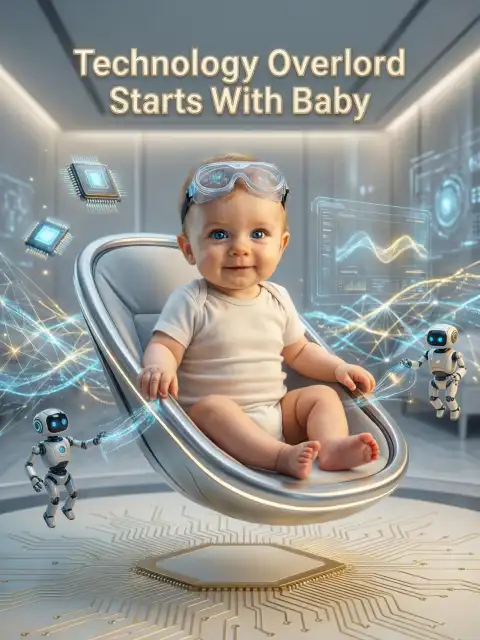 Technology overlord starts with baby cover