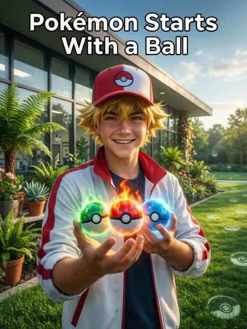 Pokemon starts with a ball cover