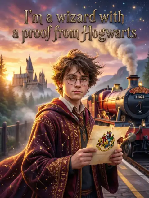 I'm a wizard with a proof from Hogwarts cover