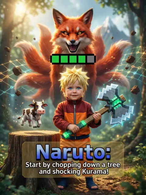 Naruto: Start by chopping down a tree and shocking Kurama! cover