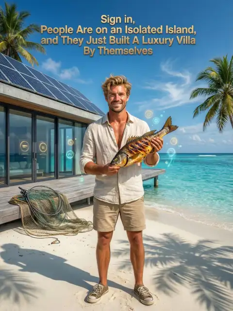 Sign in, people are on an isolated island, and they just built a luxury villa by themselves cover