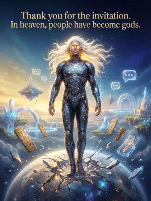 Thank you for the invitation. In heaven, people have become gods. cover